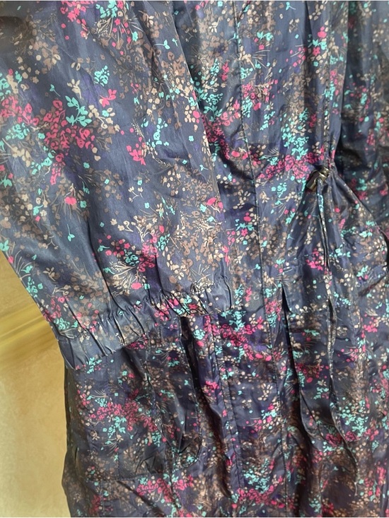 TU Sainsbury's Navy Ditsy Floral Hooded Anorak Raincoat Jacket Size 8 Fairycore - Picture 3 of 14